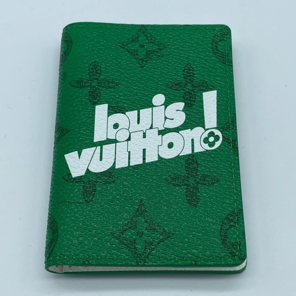 NWT LOUIS VUITTON Green Monogram "Louis Vuitton!" Pocket Organizer M80798 - Picture 1 of 7